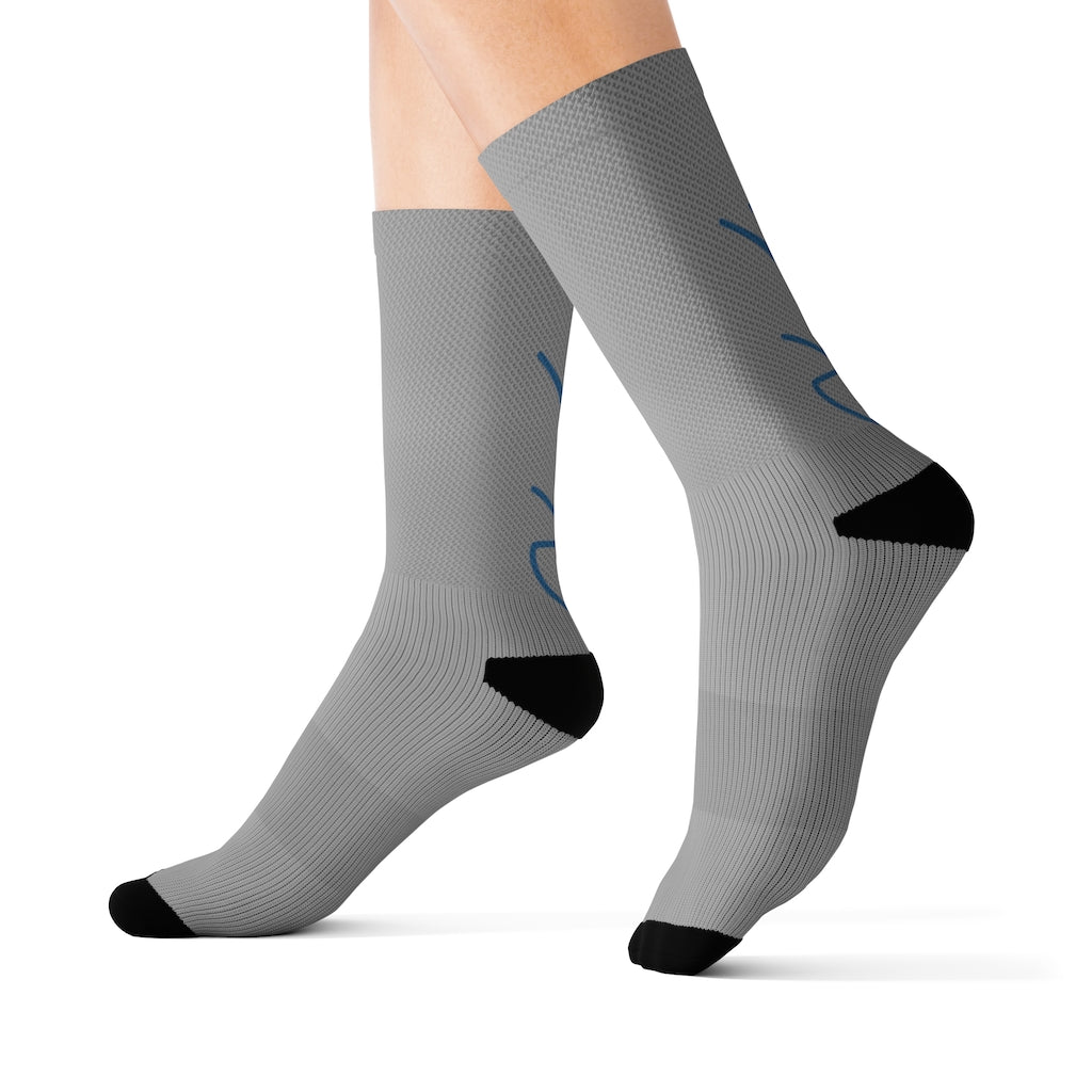 Grey/Blu Xelf Socks